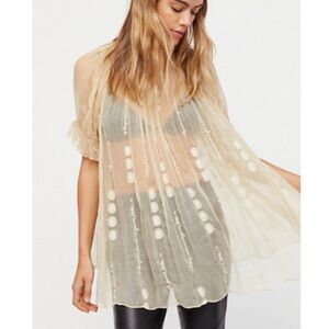 Free People Bonjour Mon Amour Top Ivory